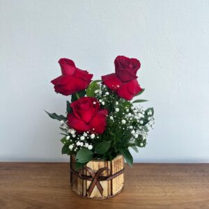 Cachepô c/ 3 Rosas
