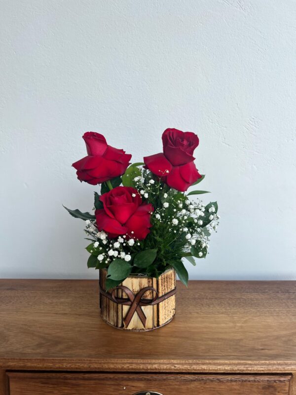 Cachepô c/ 3 Rosas