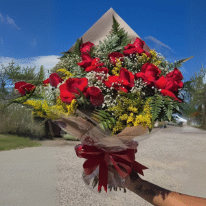 Buquê de 12 Rosas Abertas